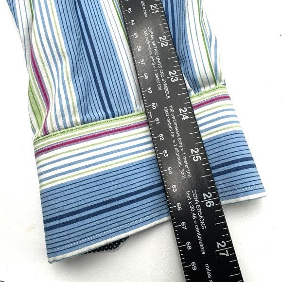 TAILORBYRD Men XL Button up Shirt Long Sleeve Colorful Stripe Contrast Flip Cuff - Picture 10 of 10